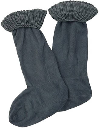 Snowy Magnolia Fleece Boot Liner With Knitted Cuff (2 Pairs)