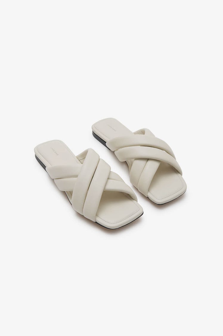 ivory flat sandals 