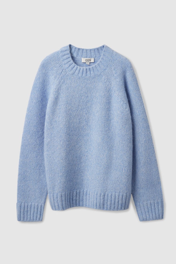 light blue sweater