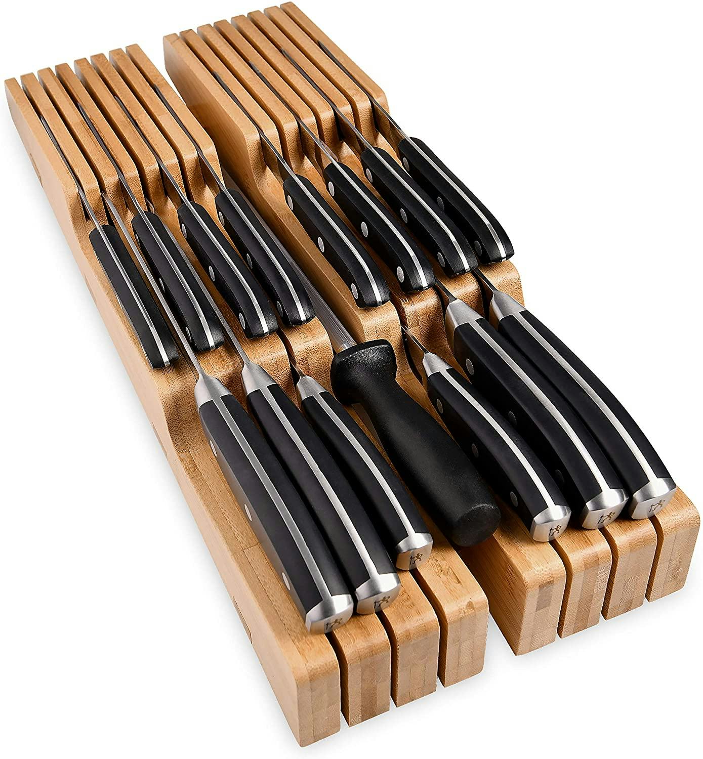 In-Drawer Bamboo Knife Block