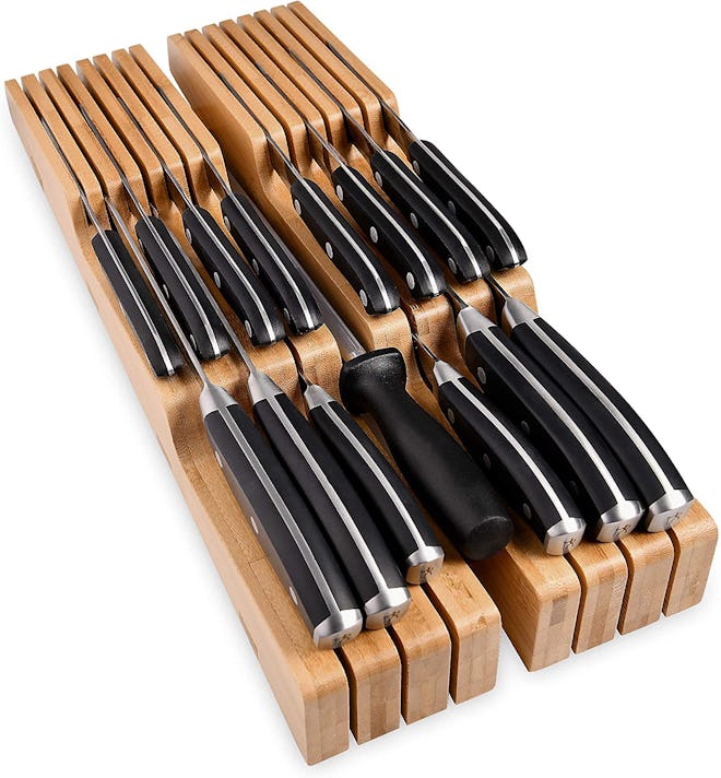 In-Drawer Bamboo Knife Block