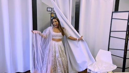 Deepti trying on her wedding dress in 'Love is Blind' Season 2