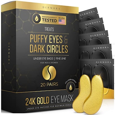 DERMORA 24K Gold Eye Masks (20 Pairs)