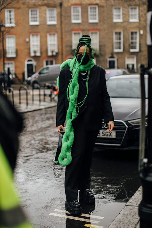 London Fashion Week green locs