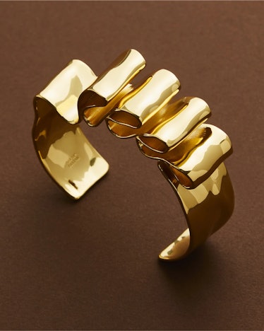 Alexis Bittar Twisted Gold Folded Ribbon Cuff Bracelet