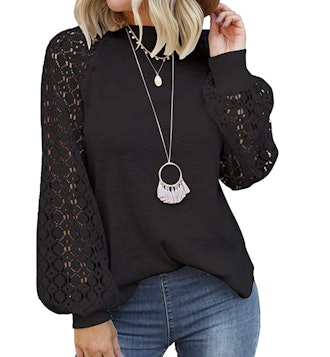 MIHOLL Lace-Sleeve Blouse