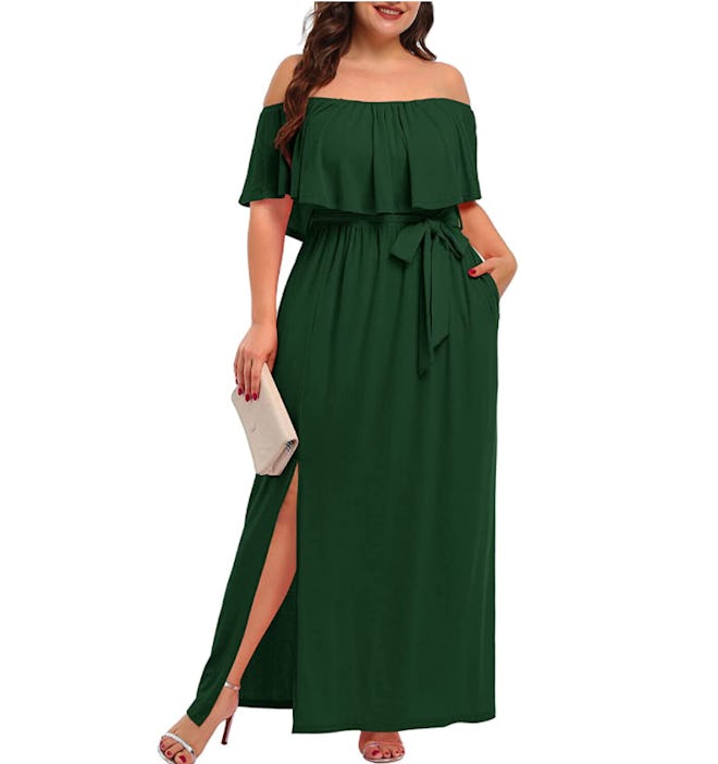 Pinup Fashion Off-Shoulder Maxi Dress