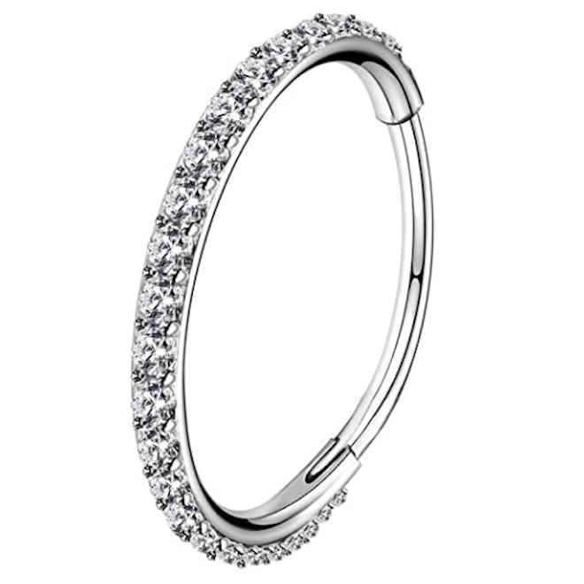 This is the best surgical stainless steel hoop nose ring for sensitive skin.