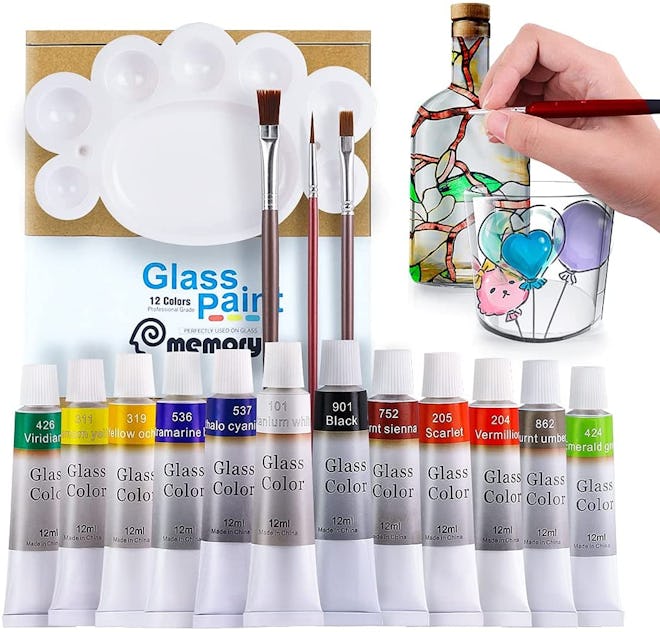 Colorful Stain Glass Paint Kit (Set Of 12)
