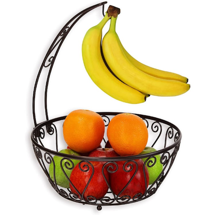 SimpleHouseware Fruit Basket with Banana Tree Hanger