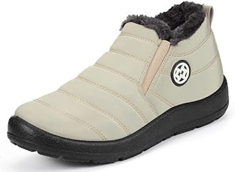 Hsyooes Fur Lined Snow Ankle Boots