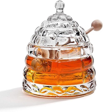 Studio Silversmith Crystal Honey Jar (12 Oz) 