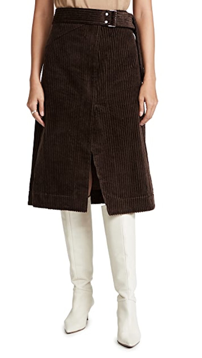 3.1 Phillip Lim Corduroy Skirt Transitional March outfit