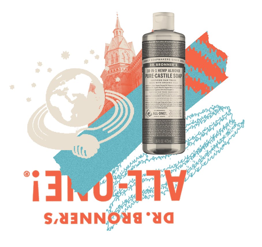 For Dr Bronner&rsquo;s pure castile liquid soap, the ingredients have largely remain unchanged.