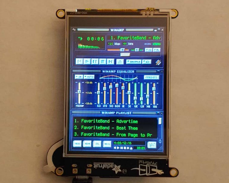 Tim C's DIY project for a standalone Winamp MP3 player