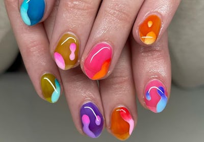 lava lamp nails short oval