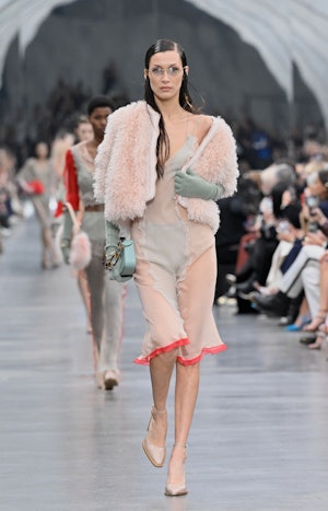 Bella Hadid walks in Fendi Fall/Winter 2022 runway show.