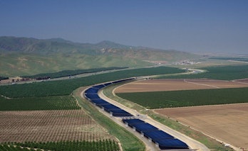 Artist rendering of a solar canal system for California.