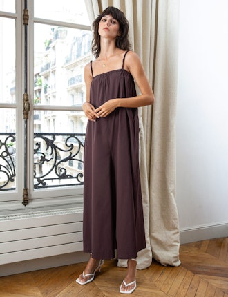 Dark Brown Wide Leg Jumpsuit