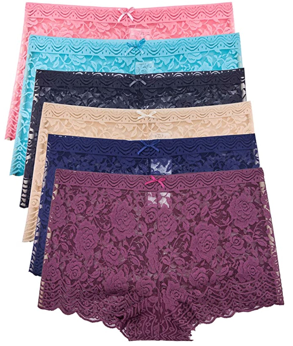 Barbra&rsquo;s Lace Boyshort Panties (6-Pack)