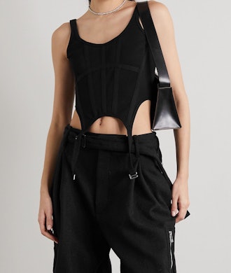 Dion Lee Ribbed Stretch Organic Cotton-Jersey Bustier Top