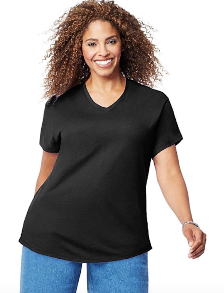 Just My Size Plus-Size Short-Sleeve V-Neck T-Shirt 