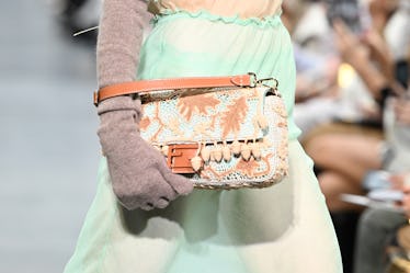 A model walks the runway at the Fendi fashion show during the Milan Fashion Week Fall/Winter 2022/20...