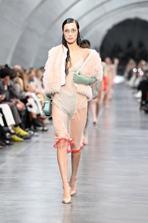Bella Hadid walks Fendi Fall/Winter 2022 runway show.
