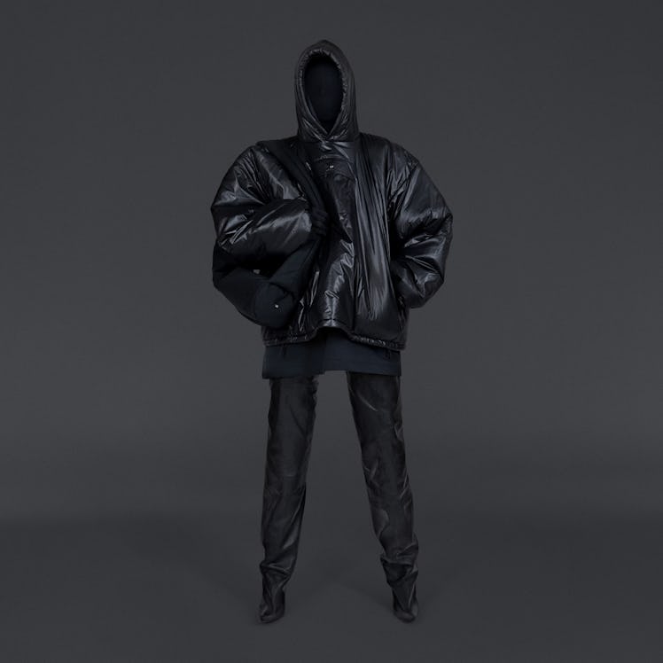 An all-black look by Yeezy Gap Engineered by Balenciaga