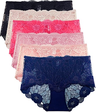 Barbra Lingerie Retro Lace Panties (6-Pack)