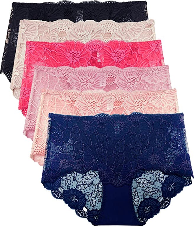 Barbra Lingerie Retro Lace Panties (6-Pack)