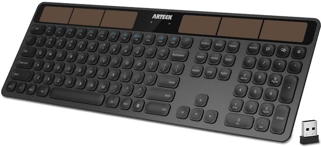 Arteck Wireless Full Size Solar Recharging Keyboard