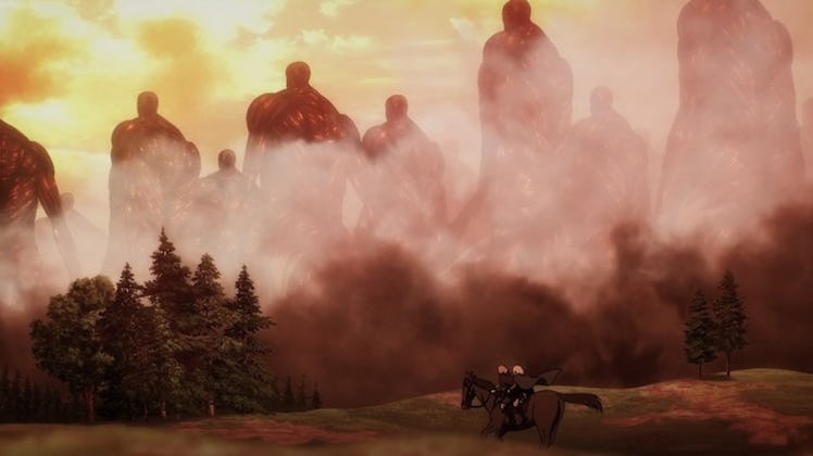 A stampede of titans going to destroy the world