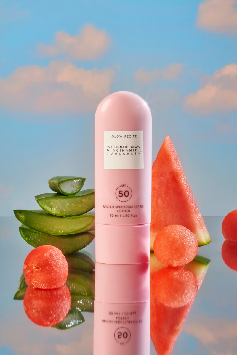 Glow Recipe Watermelon Glow Niacinamide Sunscreen SPF 50 is the brand's first sun care product; here...