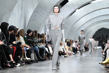 A model walks the runway at the Fendi fashion show during the Milan Fashion Week Fall/Winter 2022/20...