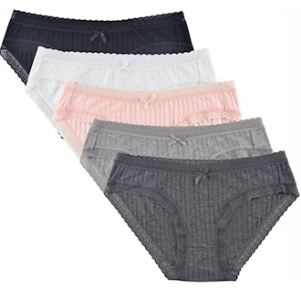 KNITLORD Bamboo Lace-Trim Underwear (5-Pack)