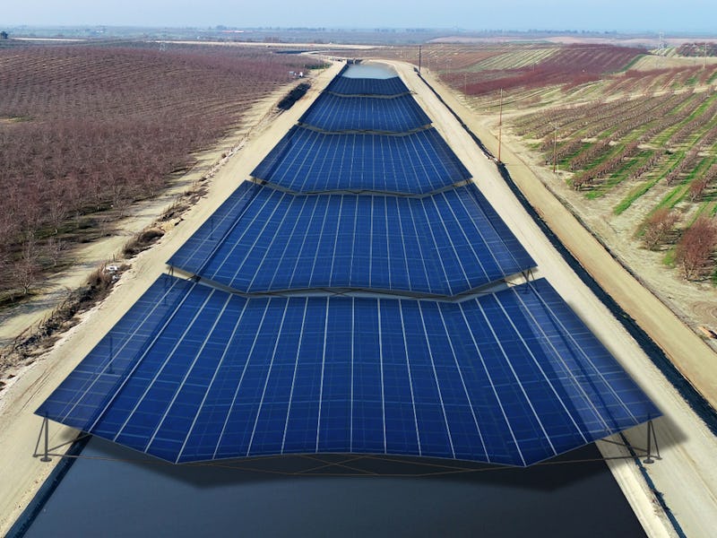 An artist’s rendering of a solar canal. Robin Raj,