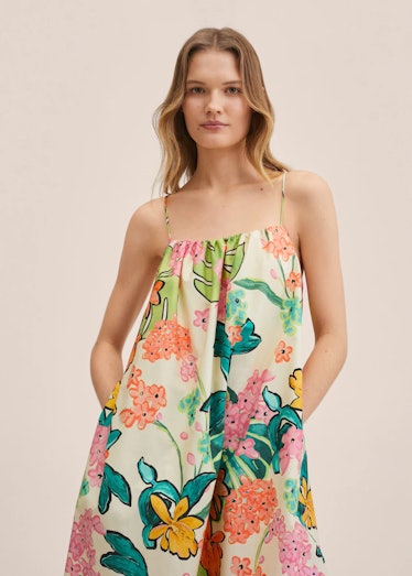 Mango floral spring wedding guest dress