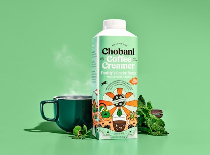 Chobani’s new St. Patrick’s Day coffee creamer, Paddy's Lucky Batch, features a delightful green sur...