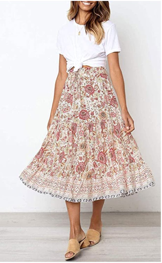 ZESICA A-Line Floral Maxi Skirt