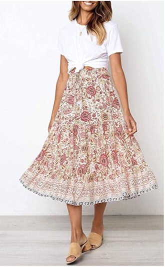 ZESICA A-Line Floral Maxi Skirt