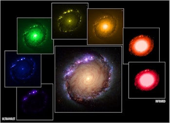 same object shown in different wavelengths