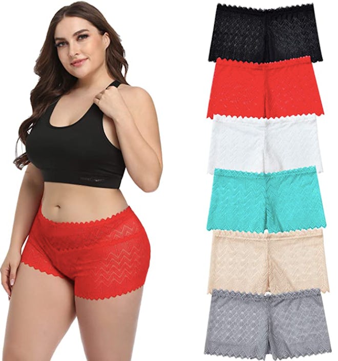 Wemoven Lace Boyshort Underwear (6-Pack)