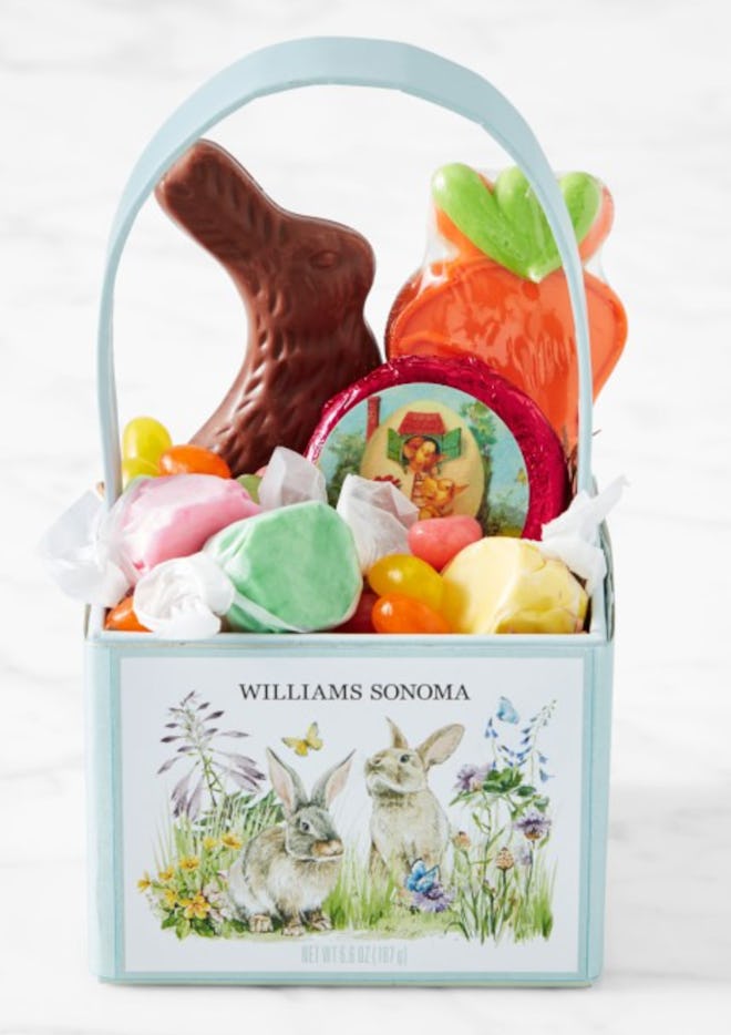 This premade Easter box includes chocolates and candy.