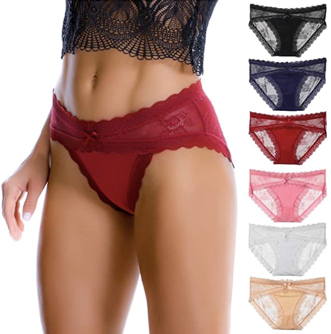 LEVAO Lace Hipster Panties (6-Pack)