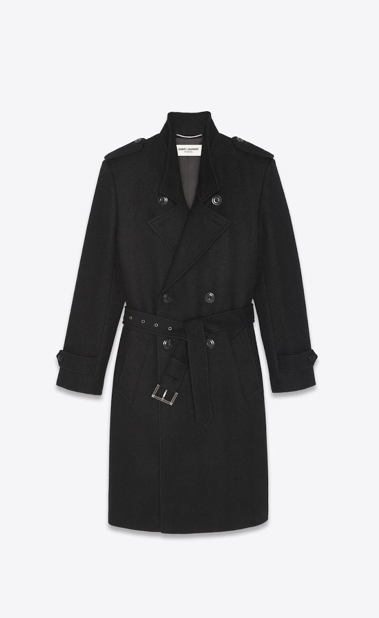 Saint Laurent Double Breasted Trench Coat