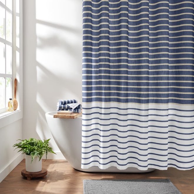 Easy Stripe Organic Cotton Shower Curtain