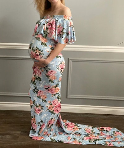 Floral Goddess Gown makes a great baby shower goddess gown