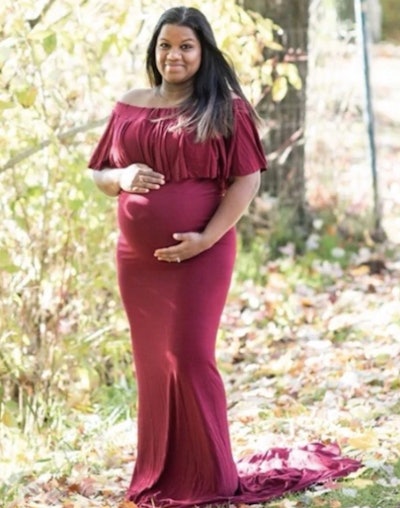 Kailyn Maternity Gown makes a great goddess baby shower gown