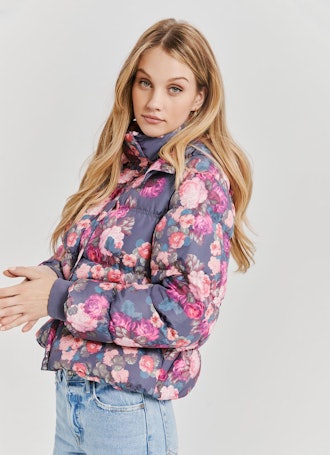Floral Hooded Puffer Jacket
